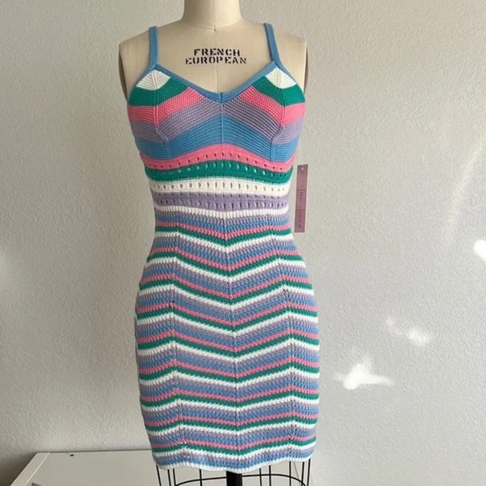 Colorful Striped Knit Dress